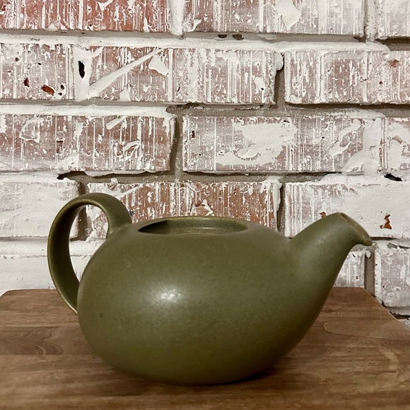 Forlife Teapot Pottery Teapot Dark Sage W Pour & Handle Pot Only Replacement - Picture 4 of 7